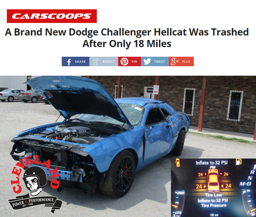 Cleveland power and performance wrecked hellcat